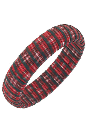 Reagan Tartan Statement Bangle in Red by CANVAS
