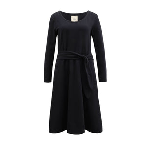Organic Long Sleeve Tie-Waist Knit Dress
