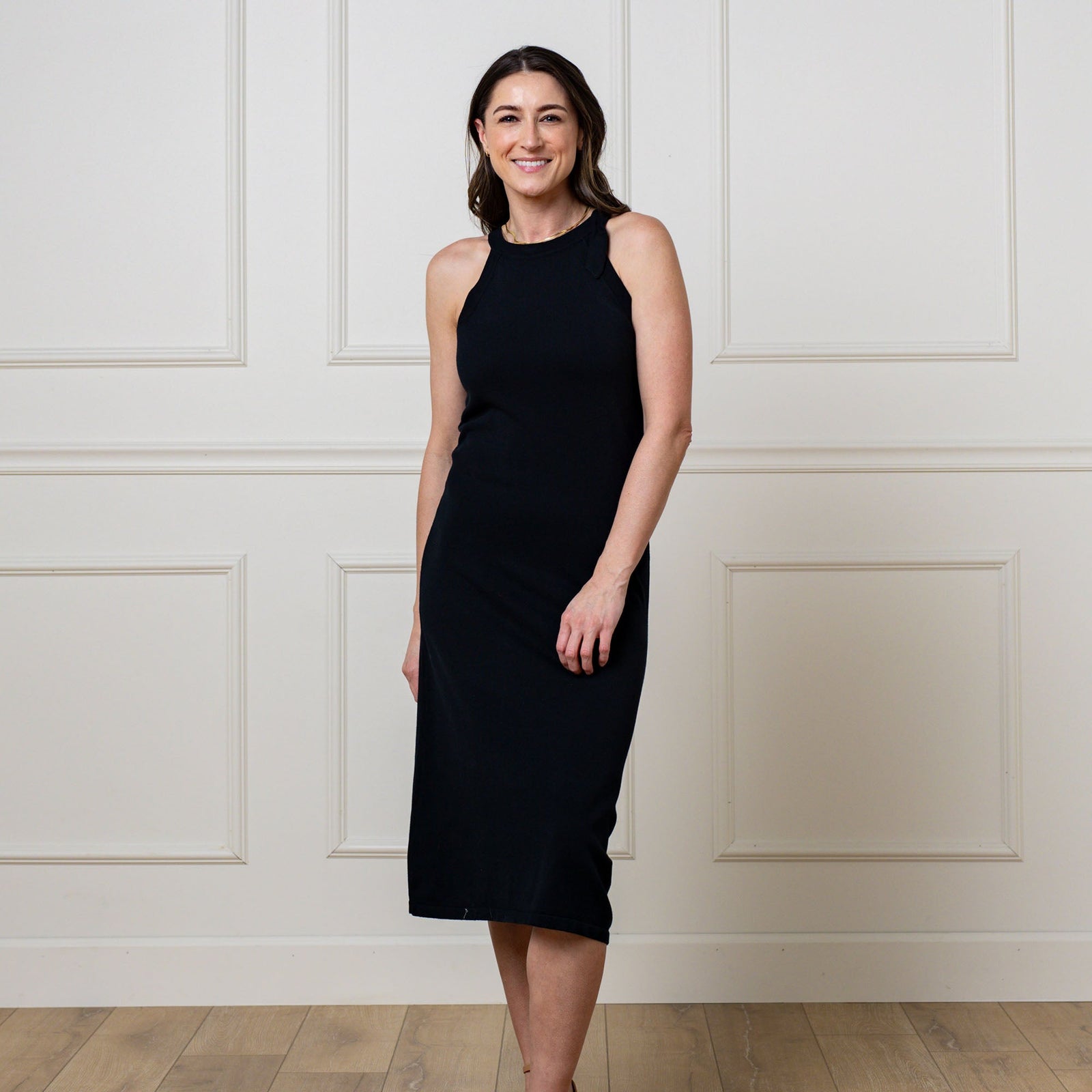 Halter Tie Knit Sweater Dress