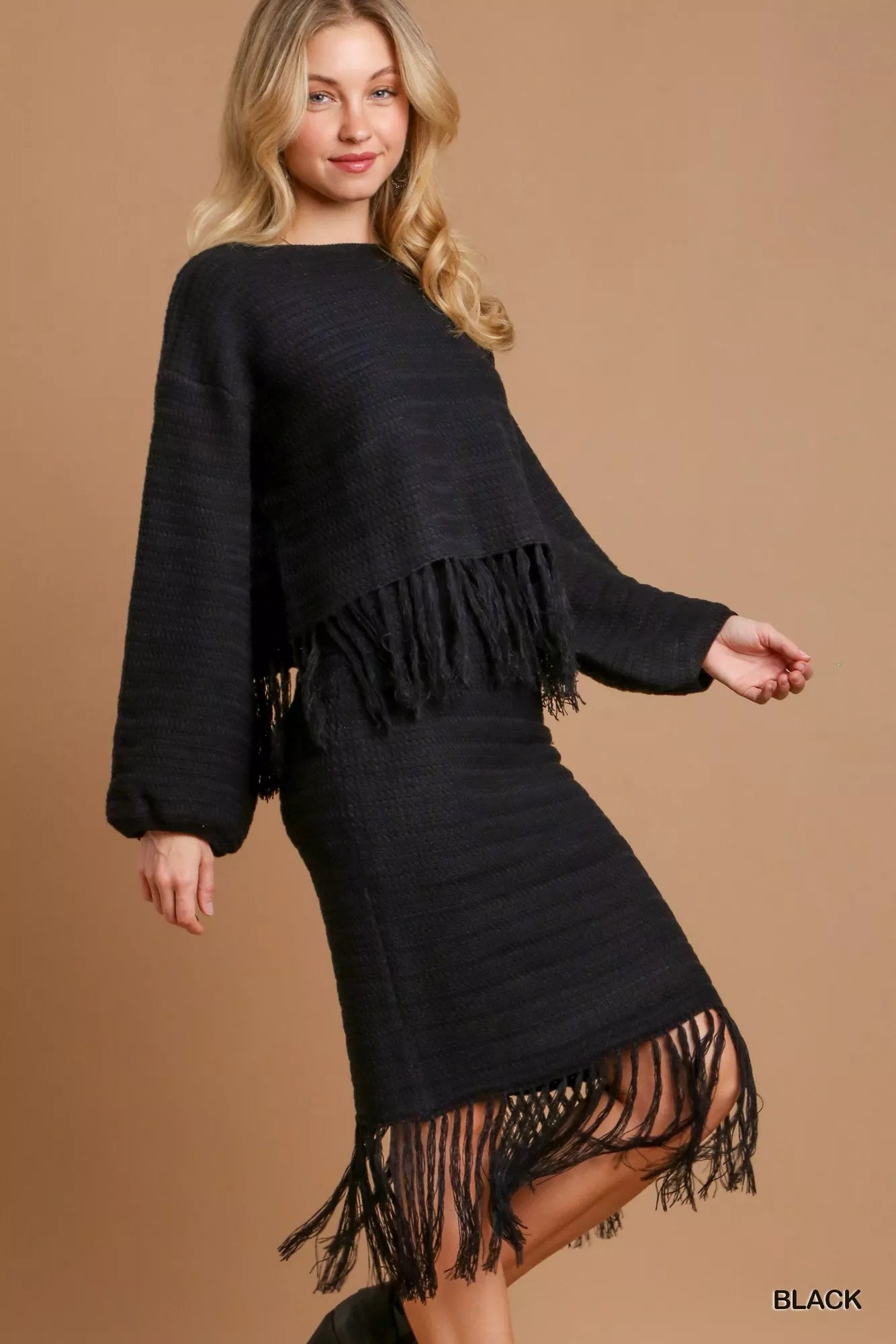 Crochet Knit Crop Top with Frey Hem - Knitted Belle Boutique