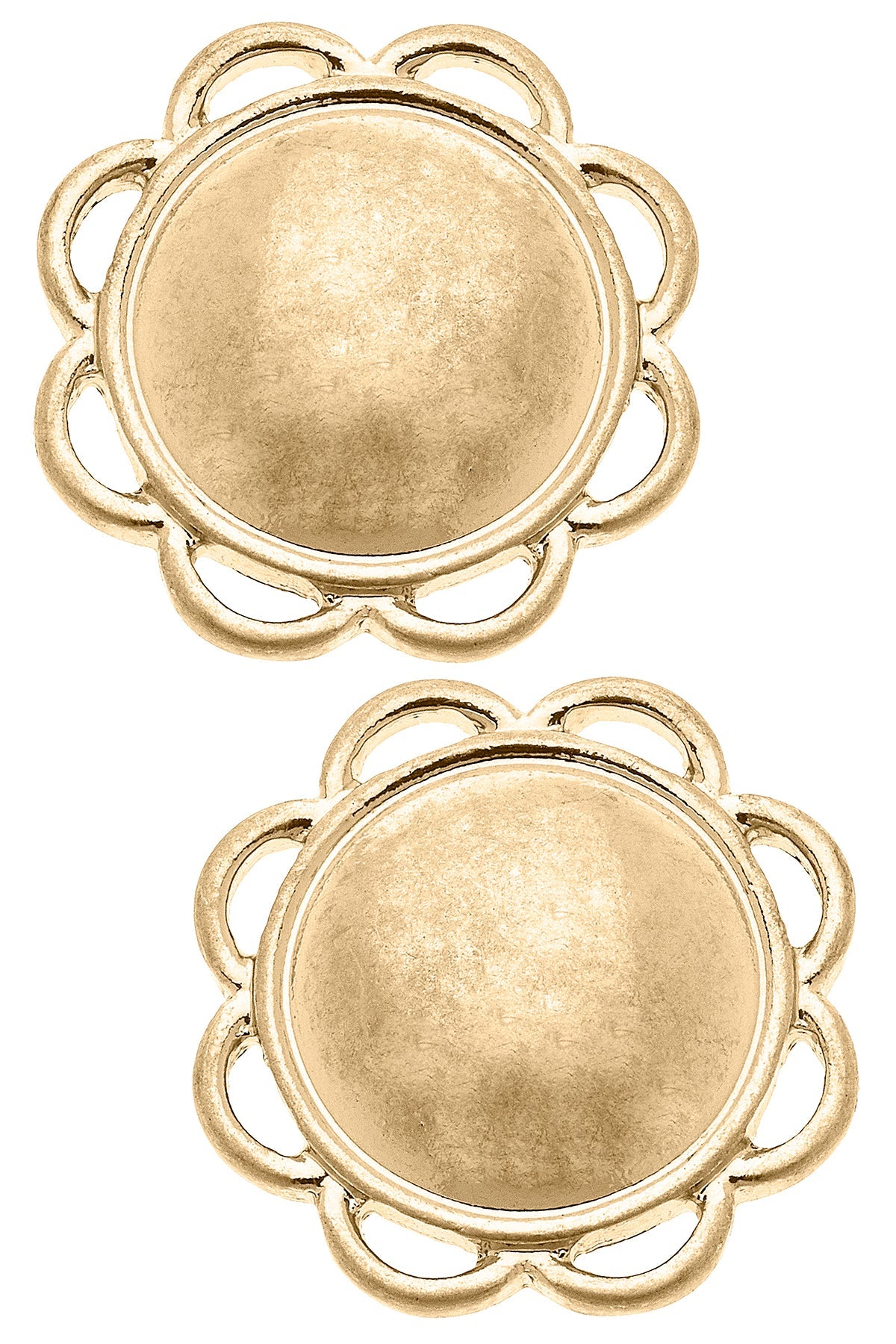 Gigi Flower Stud Earrings in Worn Gold by CANVAS
