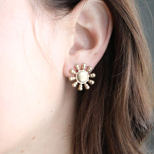 Jasen Sunburst Stud Earrings in Worn Gold by CANVAS