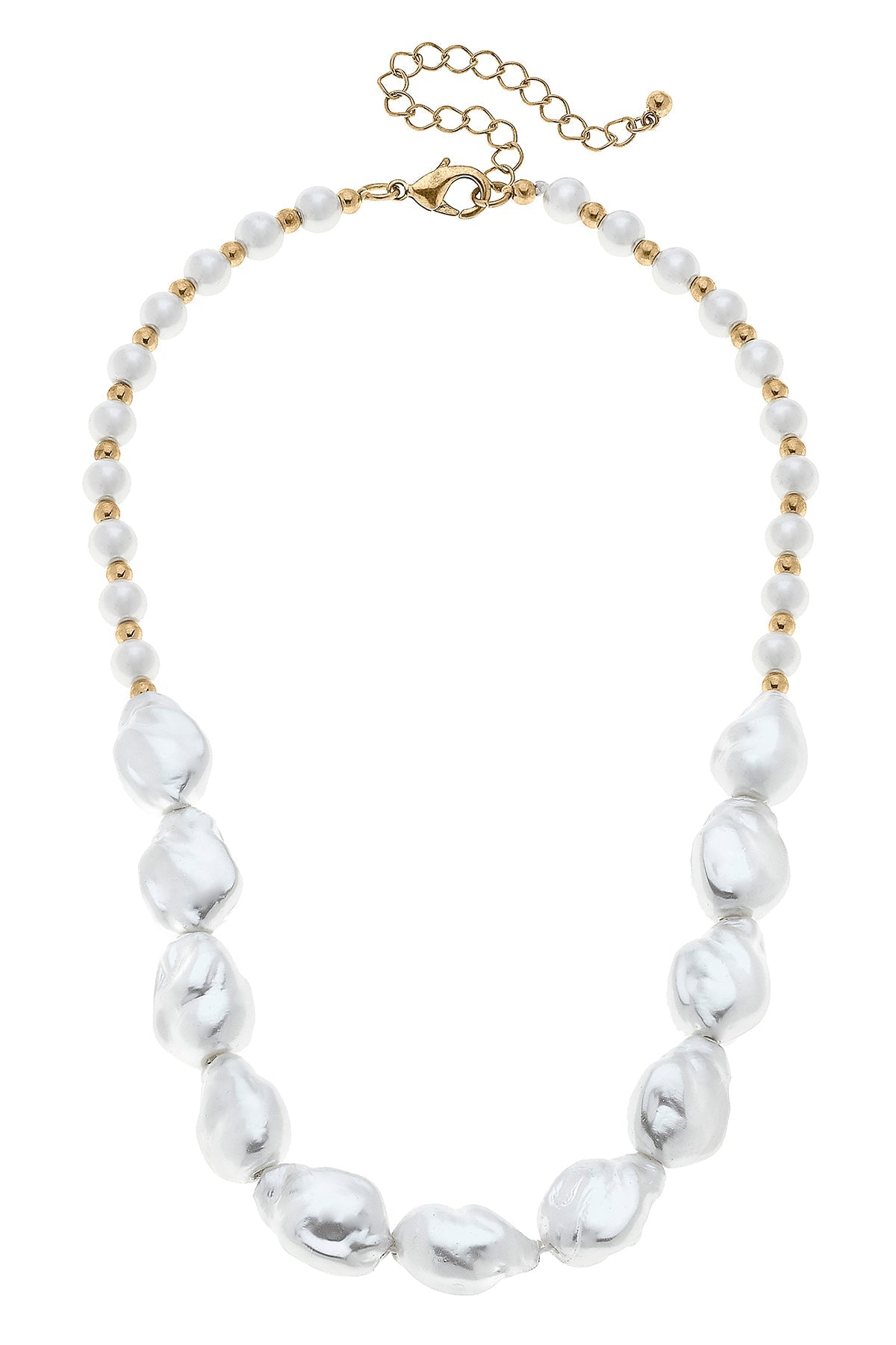 Summer Baroque Pearl & Seed Bead Necklace in Ivory by CANVAS