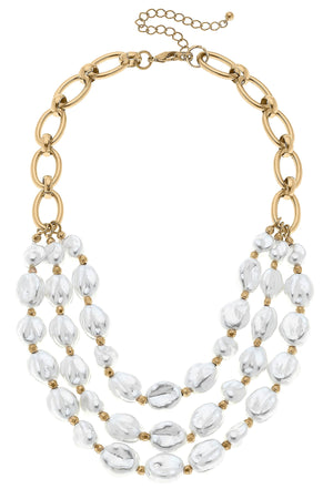 Valencia Layered Baroque Pearl Necklace in Ivory by CANVAS