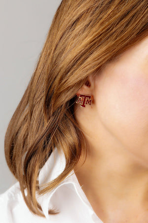 Texas A&M Aggies Enamel Stud Earrings by CANVAS