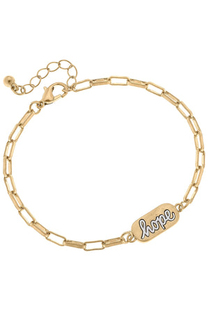 Allison Hope Chain Bracelet in Worn Gold by CANVAS