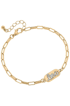 Allison Love Chain Bracelet in Worn Gold by CANVAS