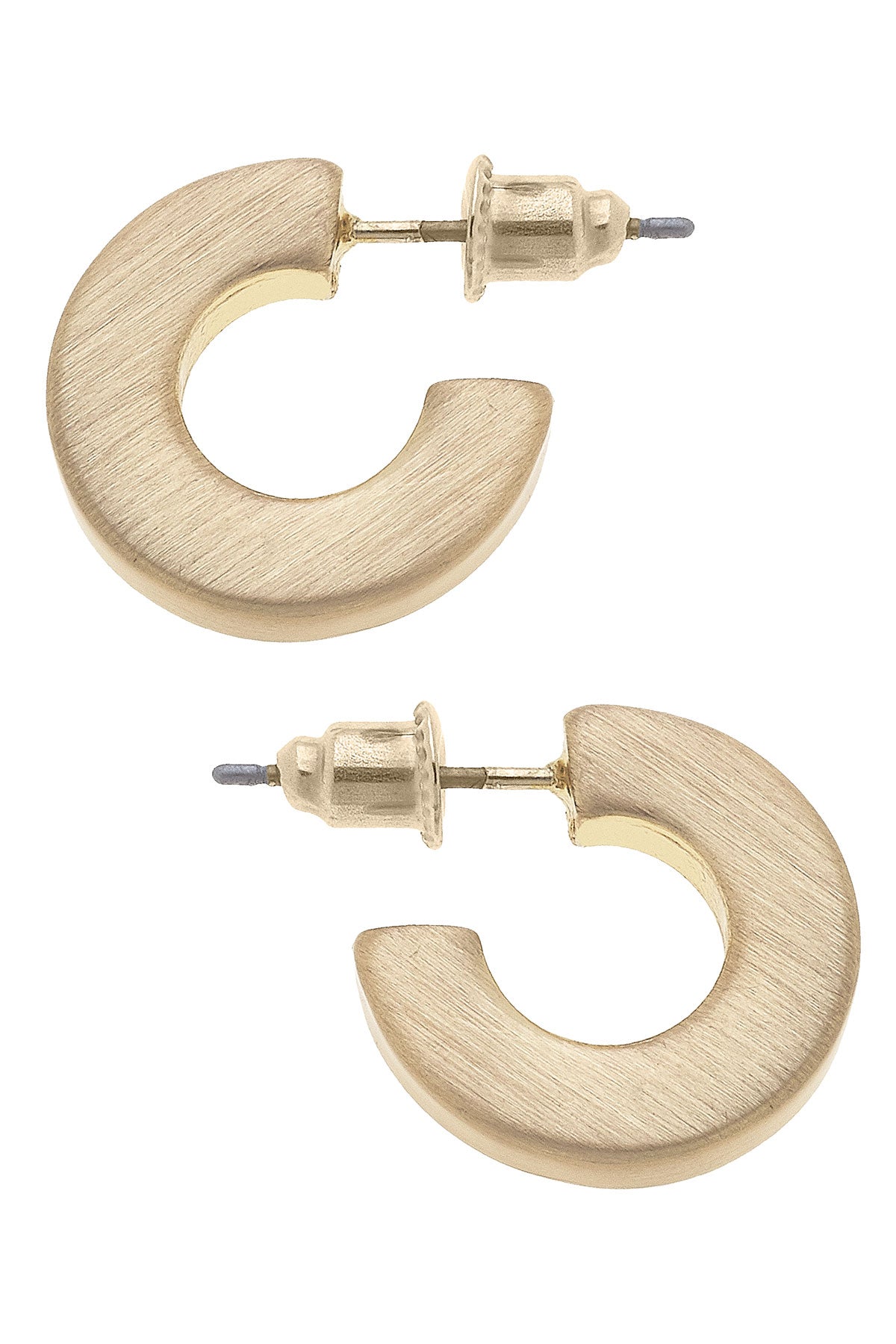Emmy Small Flat Hoop Earrings in Satin Gold by CANVAS
