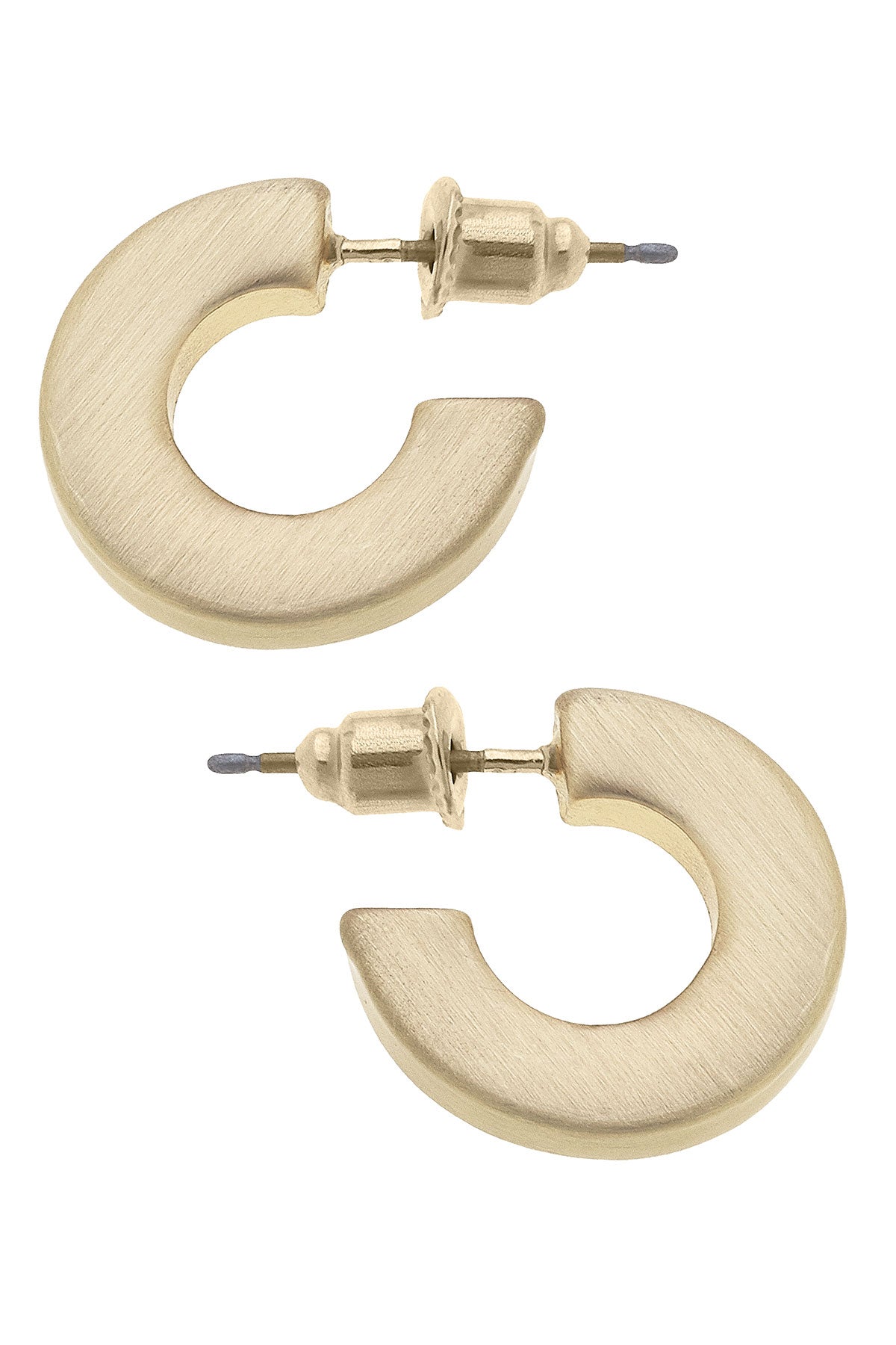 Cali Large Flat Hoop Earrings in Satin Gold by CANVAS