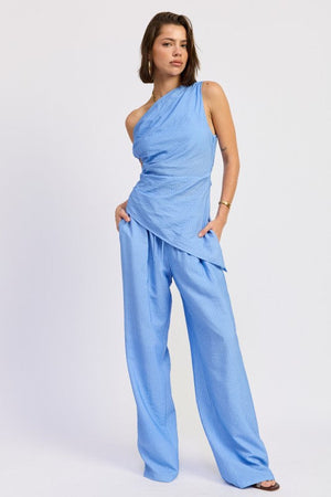 Asymmetrical Tunic Top - Blue or Yellow