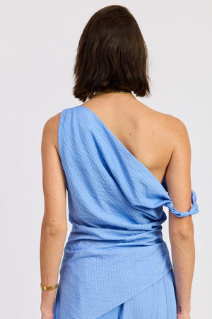 Asymmetrical Tunic Top - Blue or Yellow
