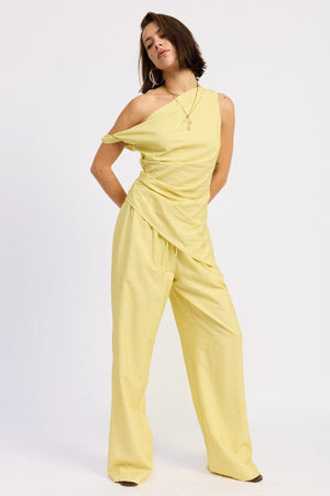 Asymmetrical Tunic Top - Blue or Yellow
