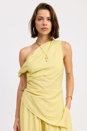 Asymmetrical Tunic Top - Blue or Yellow