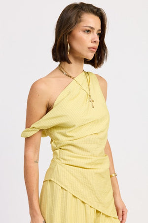 Asymmetrical Tunic Top - Blue or Yellow