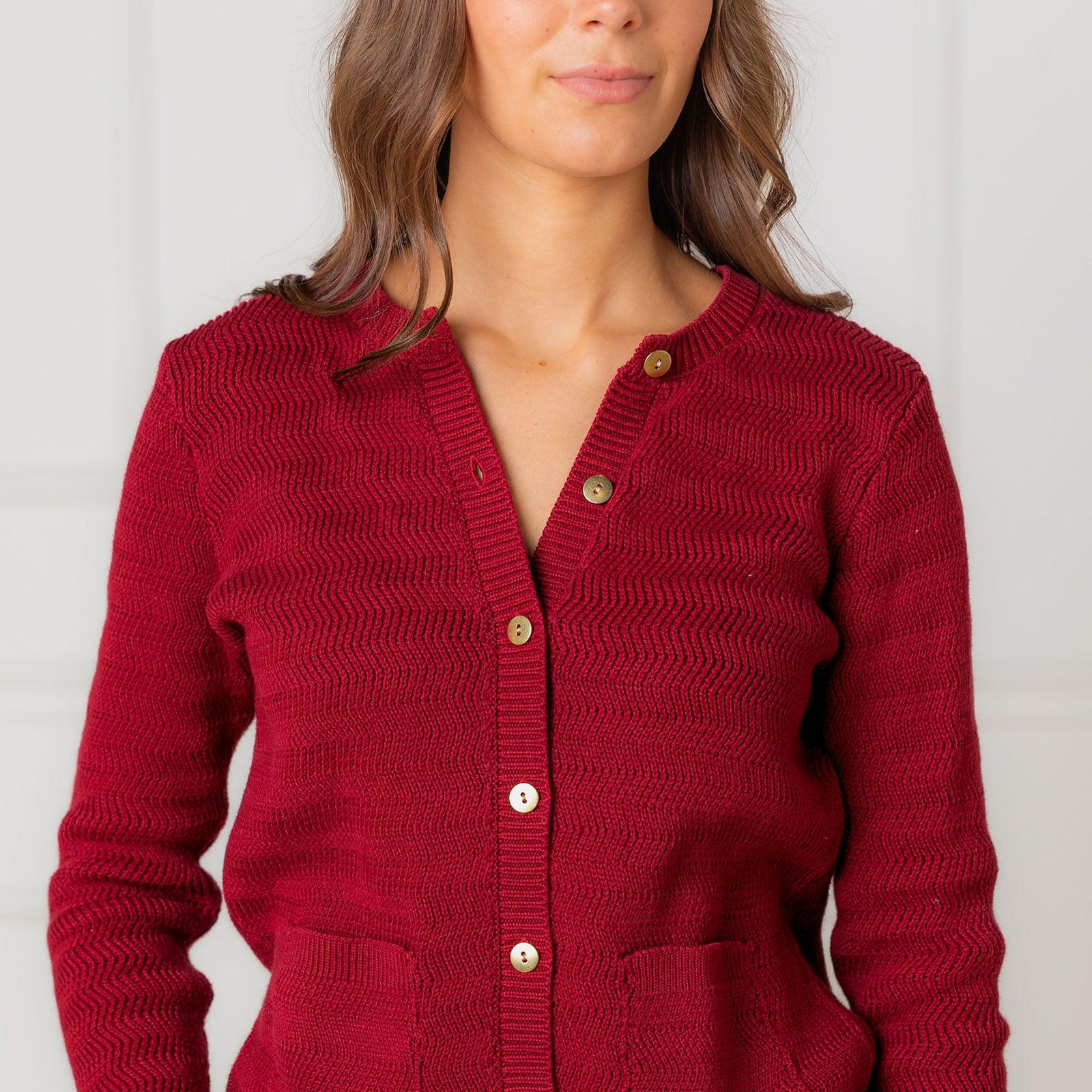 Organic Chevron Stitch Cardigan