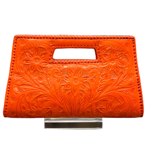 Hand-Tooled Leather Clutch & Crossbody - Multiple Colors