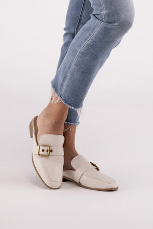 Chantal-S Buckle Backless Slides Loafer Shoes