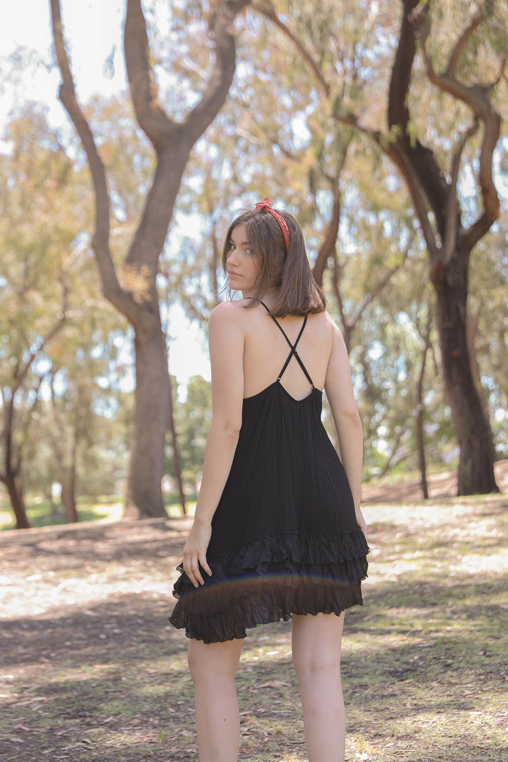 3-Layer Ruffle Slip Dress Small / Mocha