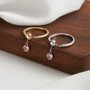Sweetheart Heart Drop Adjustable Ring