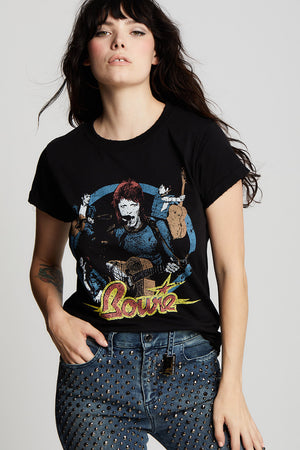 Bowie Live With Band Roll Up Tee by Recycled Karma Brands