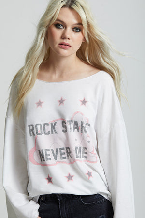 Rock Stars Never Die Bell Sleeve by Recycled Karma Brands