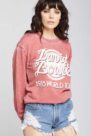 David Bowie 1978 World Tour Fitted Sweatshirt by Recycled Karma Brands