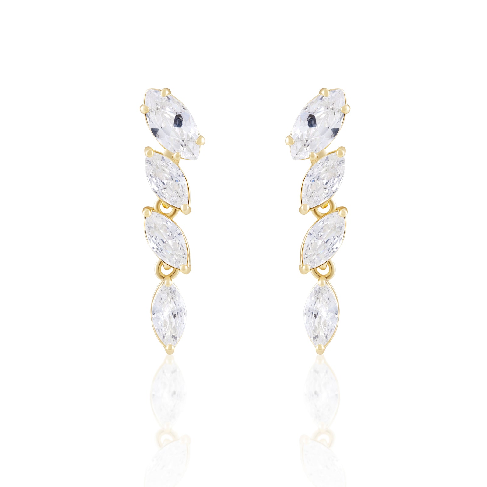 CZ Drop Earrings - 18k Gold or Silver