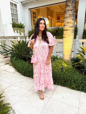 Talulah Caftan Maxi Dress - Pink Blossom