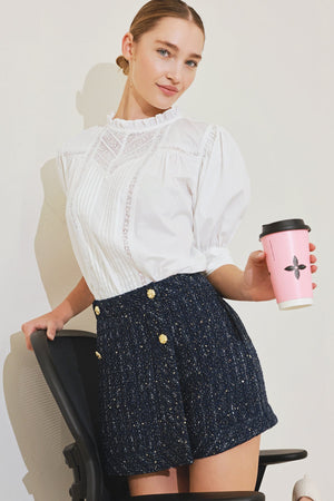 PURE POETRY VICTORIAN WOVEN TOP