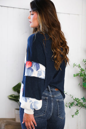 Cottage Roses Colorblock Long Sleeve