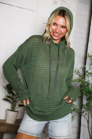 The Chill Knit Olive Pullover Hoodie