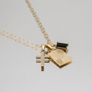 18K Gold Covered Stainless Steel Charm Necklace