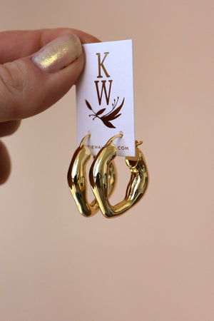 ORGANIC GOLD HOOP EARRINGS