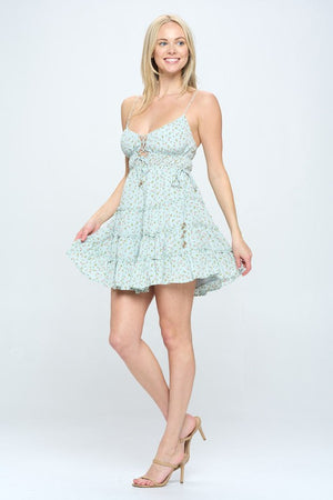 Floral Print Ruffle Mini Dress