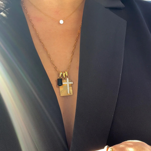 18K Gold Covered Stainless Steel Charm Necklace