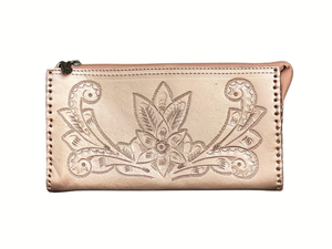 Hand-Tooled Leather Clutch, Wristlet & Crossbody - Multiple Colors