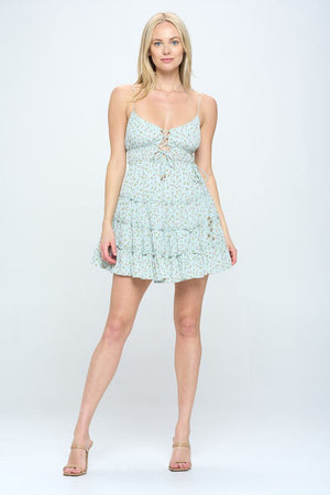 Floral Print Ruffle Mini Dress