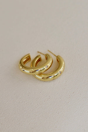 MEREDITH CZ STAR THICK HOOP