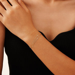 Minimal Double Chain Bracelet