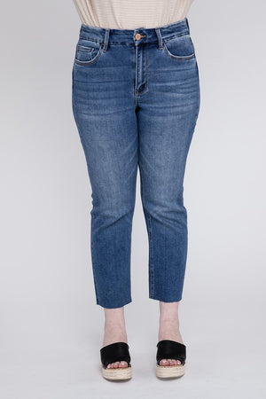 Plus Size High Rise Slim Straight Jeans