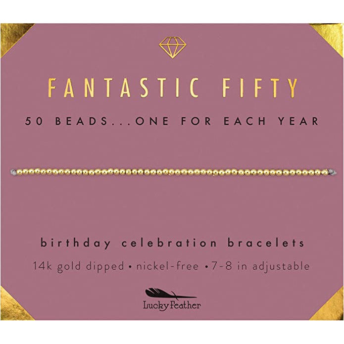 Milestone Birthday Bracelet - Fantastic Fifty by Lucky Feather