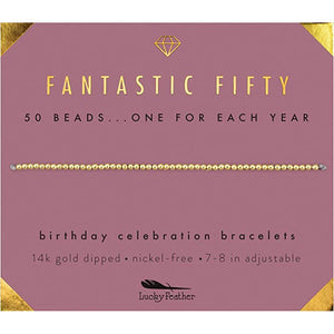 Milestone Birthday Bracelet - Fantastic Fifty by Lucky Feather