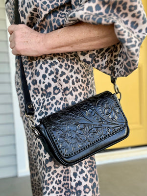 Handcrafted Leather Crossbody Bag - Multiple Colors