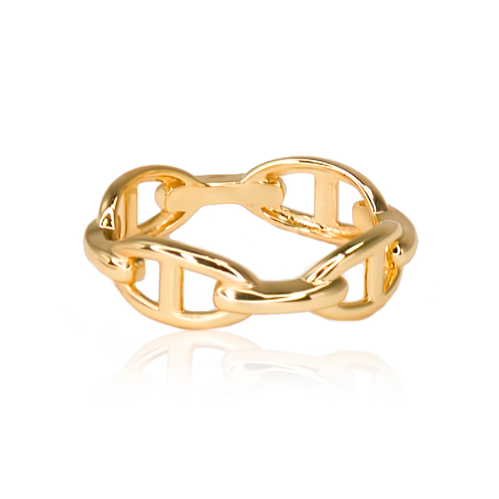 18k Gold Plated Chain Link Ring - Gold or Silver