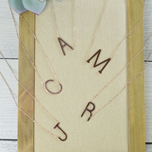 Large Letter / Initial Necklace Rose Gold