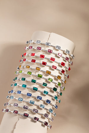 December Birthstone Emerald Cut Bangle