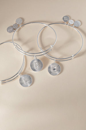 Initial A Pave Starburst Texture Bangle