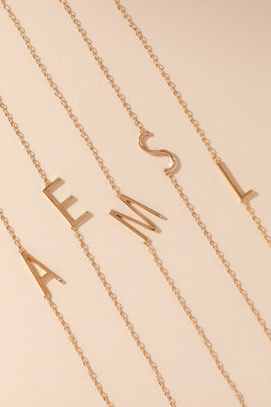 Initial E Precious Elongated Necklace