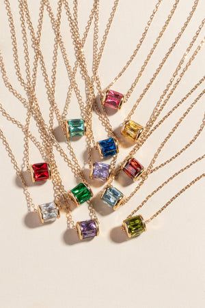 July Birthstone Precious Pendant Necklace