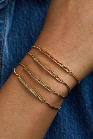 July Everyday Birthstone Pave Bolo Bracelet